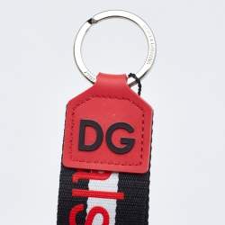 Dolce & Gabbana Black/Red Fabric DG Millennials Key Holder