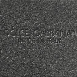 Pre Owned Dolce & Gabbana Black Leather DG Logo Buckle Belt 90CM