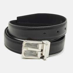 Pre Owned Dolce & Gabbana Cut to Size Buckle Belt Black Leather