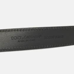 Pre Owned Dolce & Gabbana Cut to Size Buckle Belt Black Leather