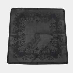 Pre Owned Dolce & Gabbana Grey Jacquard Pocket Square 