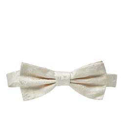 Dolce & Gabbana White Jacquard Silk Bow Tie
