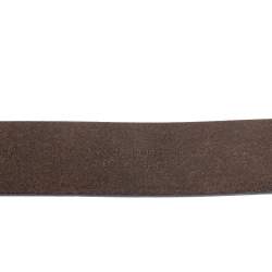 Pre Owned حزام دولتشي أند غابانا إبزيم شعار الماركة وجلد بني/أسود 95 سم