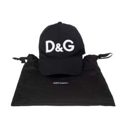 Pre Owned Dolce & Gabbana Black Logo Embroidered Cotton Baseball Cap (57)
