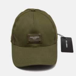 Pre Owned Dolce & Gabbana Khaki Green Cotton Baseball Cap 