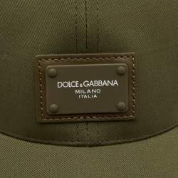 Pre Owned Dolce & Gabbana Khaki Green Cotton Baseball Cap 