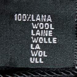 Dolce & Gabbana Black Logo Jacquard Wool Bandana 