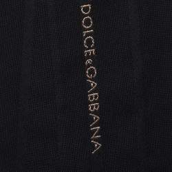 Dolce & Gabbana Black Logo Jacquard Wool Bandana 