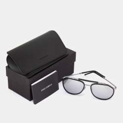Dolce & Gabbana Black/Monogram Grey DG2277 Aviator Sunglasses