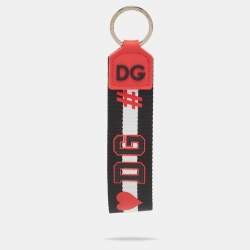 Dolce & Gabbana Black/Red Fabric DG Millennials Key Holder