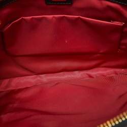Dolce & Gabbana Black Leather Studded Crown Print Pouch Briefcase