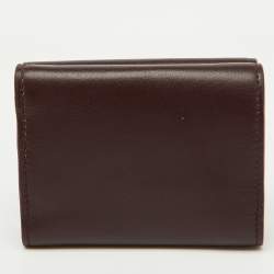 Dolce & Gabbana Burgundy Leather Trifold Card Case