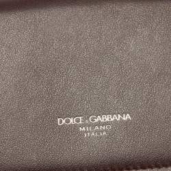 Dolce & Gabbana Burgundy Leather Trifold Card Case