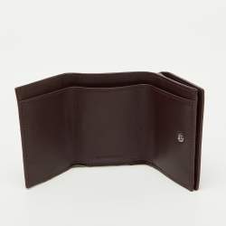 Dolce & Gabbana Burgundy Leather Trifold Card Case