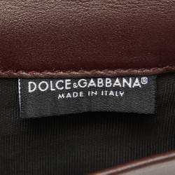 Dolce & Gabbana Burgundy Leather Trifold Card Case