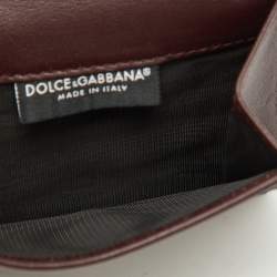Dolce & Gabbana Burgundy Leather Trifold Card Case