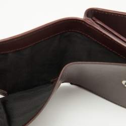 Dolce & Gabbana Burgundy Leather Trifold Card Case