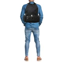Dolce & Gabbana Black Nylon Logo Plaque Backpack