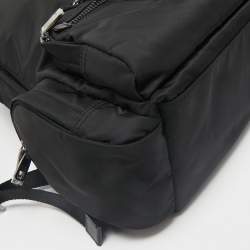 Dolce & Gabbana Black Nylon Logo Plaque Backpack