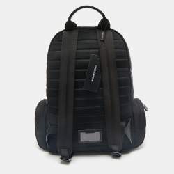 Dolce & Gabbana Black Nylon Logo Plaque Backpack