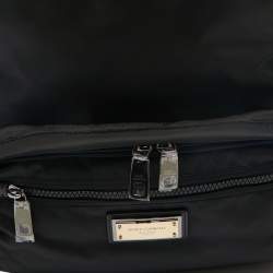 Dolce & Gabbana Black Nylon Logo Plaque Backpack