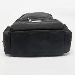 Dolce & Gabbana Black Nylon Logo Plaque Backpack