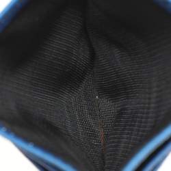 Pre Owned Dolce & Gabbana Blue Leather DG Logo Card Holder