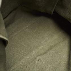 Pre Owned حقيبة يد دولتشي أند غابانا قماش أخضر/بني داكن بتشطيب متهالك