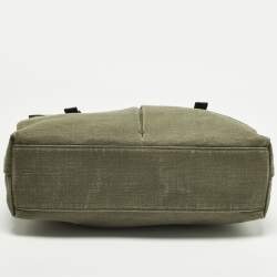 Pre Owned حقيبة يد دولتشي أند غابانا قم اش أخضر/بني داكن بتشطيب متهالك