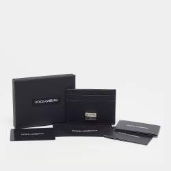 Pre Owned حافظة بطاقات دولتشي اند غابانا جلد سوداء