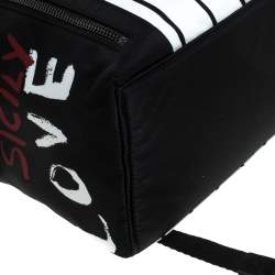 Dolce & Gabbana Black/White Royal King Print Backpack
