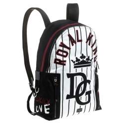 Dolce & Gabbana Black/White Royal King Print Backpack