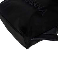 Dolce & Gabbana Black Nylon Drawstring Backpack