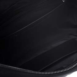 Dolce & Gabbana Black Crown Print Nylon and Leather Pouch