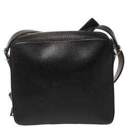 Dolce & Gabbana Black Leather Gothic Messenger Bag