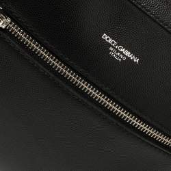 Dolce & Gabbana Black Leather Gothic Messenger Bag