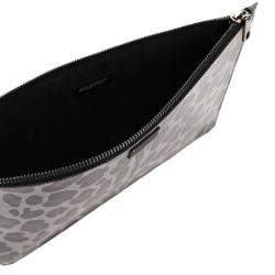 Dolce & Gabbana Grey/Black Leopard Print Pouch 