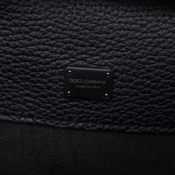 Pre Owned Dolce & Gabbana Black Leather Sicily Work Briefcase