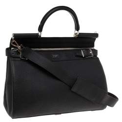 Pre Owned Dolce & Gabbana Black Leather Sicily Work Briefcase