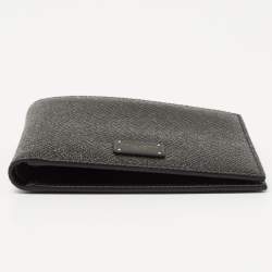 Dolce & Gabbana Black Leather Logo Plaque Bifold Wallet