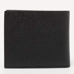 Dolce & Gabbana Black Leather Logo Plaque Bifold Wallet