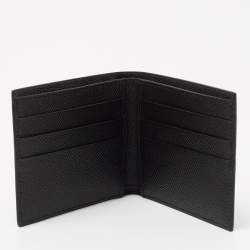 Dolce & Gabbana Black Leather Logo Plaque Bifold Wallet