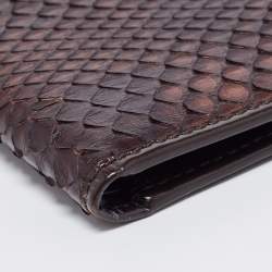 Dolce & Gabbana Dark Brown Snakeskin Bifold Wallet