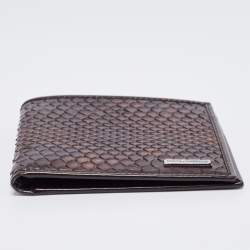 Dolce & Gabbana Dark Brown Snakeskin Bifold Wallet