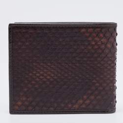 Dolce & Gabbana Dark Brown Snakeskin Bifold Wallet