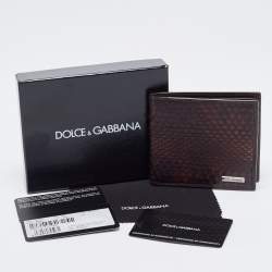 Dolce & Gabbana Dark Brown Snakeskin Bifold Wallet