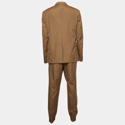 Pre Owned Dolce & Gabbana Brown Cotton Double-Breasted Pants Suit 4XL