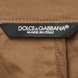 Pre Owned Dolce & Gabbana Brown Cotton Double-Breasted Pants Suit 4XL
