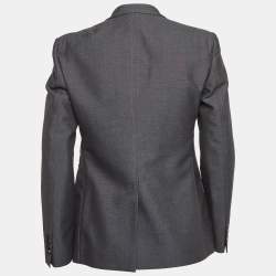 Pre Owned Dolce & Gabbana Grey Crystal Embellished Wool Blazer L
