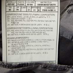 Pre Owned Dolce & Gabbana Grey Crystal Embellished Wool Blazer L